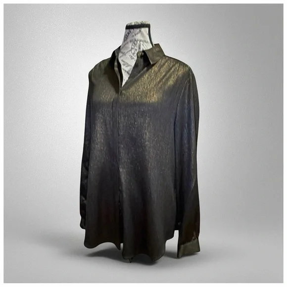 Chico’s Iridescent Sheen Button-Front Blouse – Women’s Size 0 - Picture 3 of 12